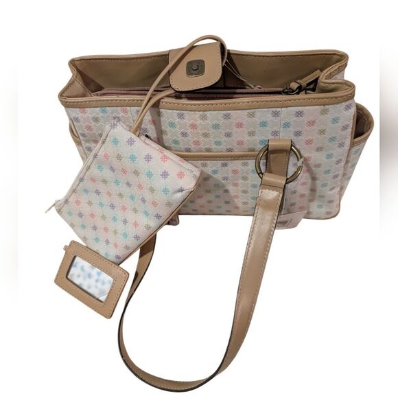 Liz Claiborne Villager Y2K pastel Rainbow print handbag purse NWT - Picture 6 of 11